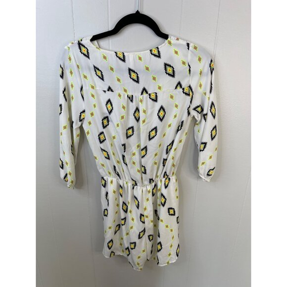 Sage Womens Aztec Print Romper With 3/4 Sleeves & Elastic Waist - Picture 2 of 4